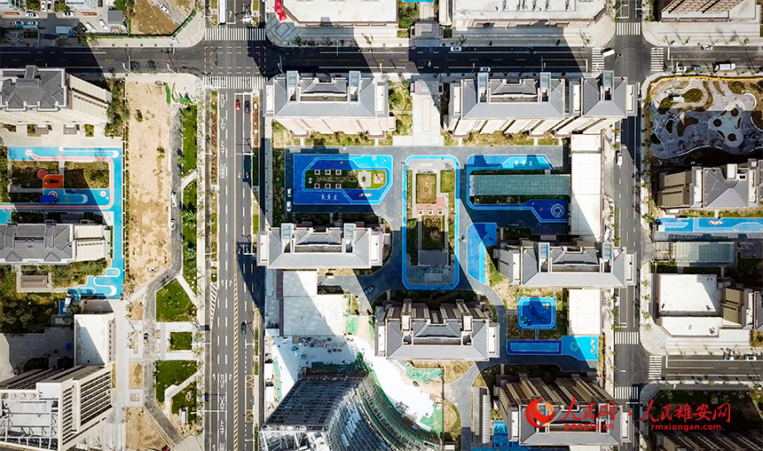 航拍雄安新區容西片區。人民網?宋燁文攝