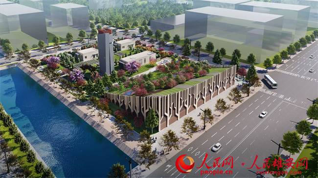 圖為荷露110千伏變電站“城市森林”效果圖。國網雄安新區供電公司供圖