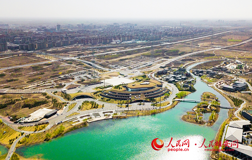 航拍雄安郊野公園。人民網?宋燁文攝