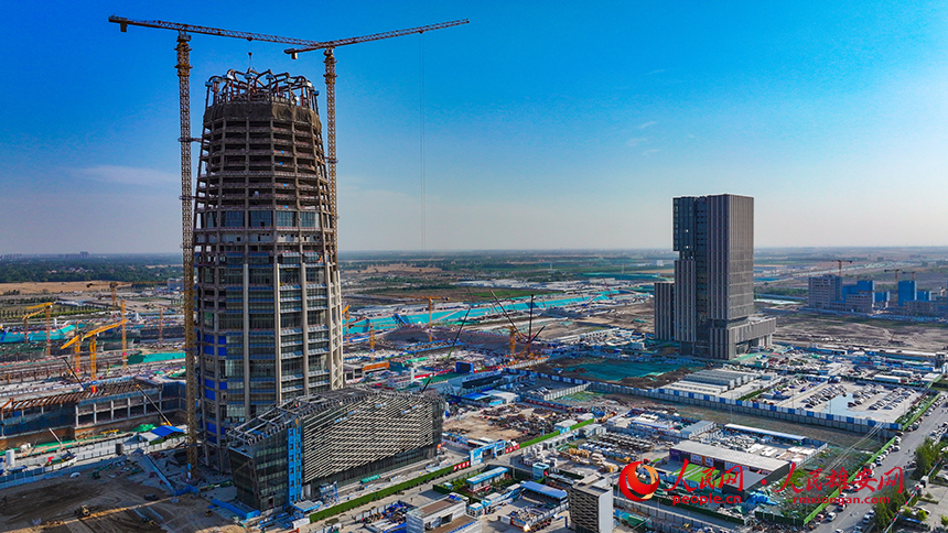 中國中化總部大廈項目建設現場。人民網記者 李兆民攝